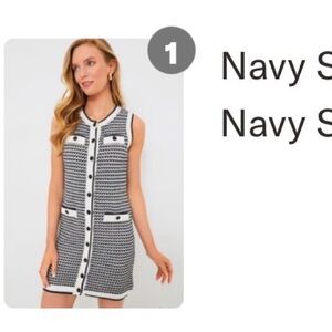 Navy Stripe Bardot Dress tuckernuck new